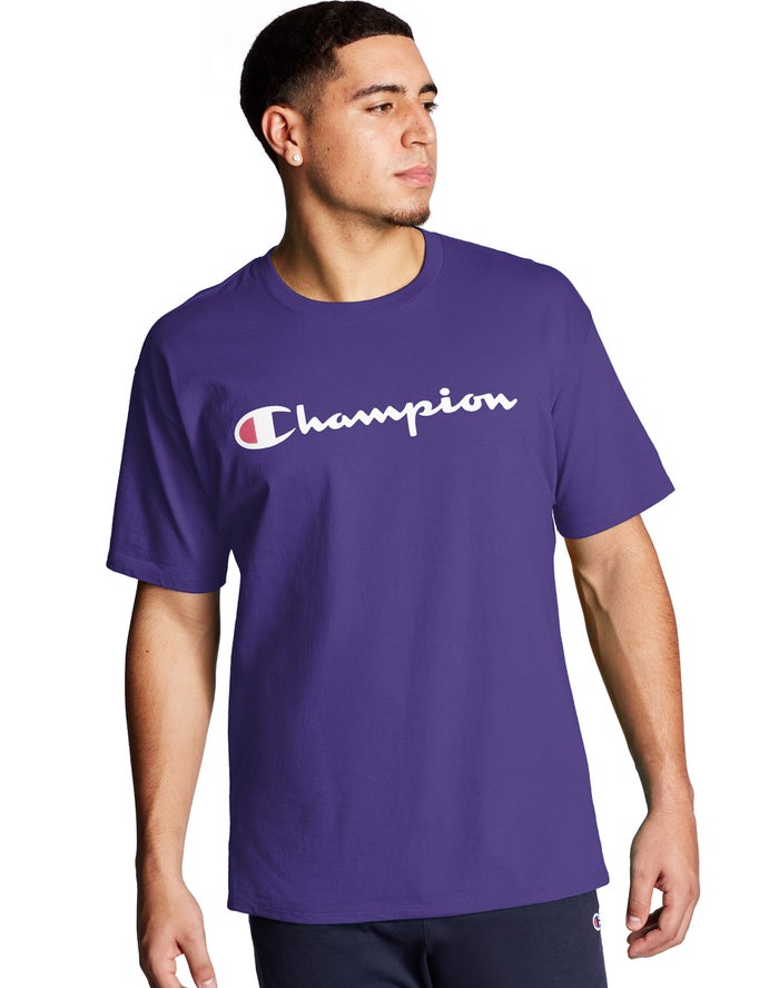 Champion Graphic Jersey Script Logo - Miesten Violetit T-Paita - Suomi 7286519-RT